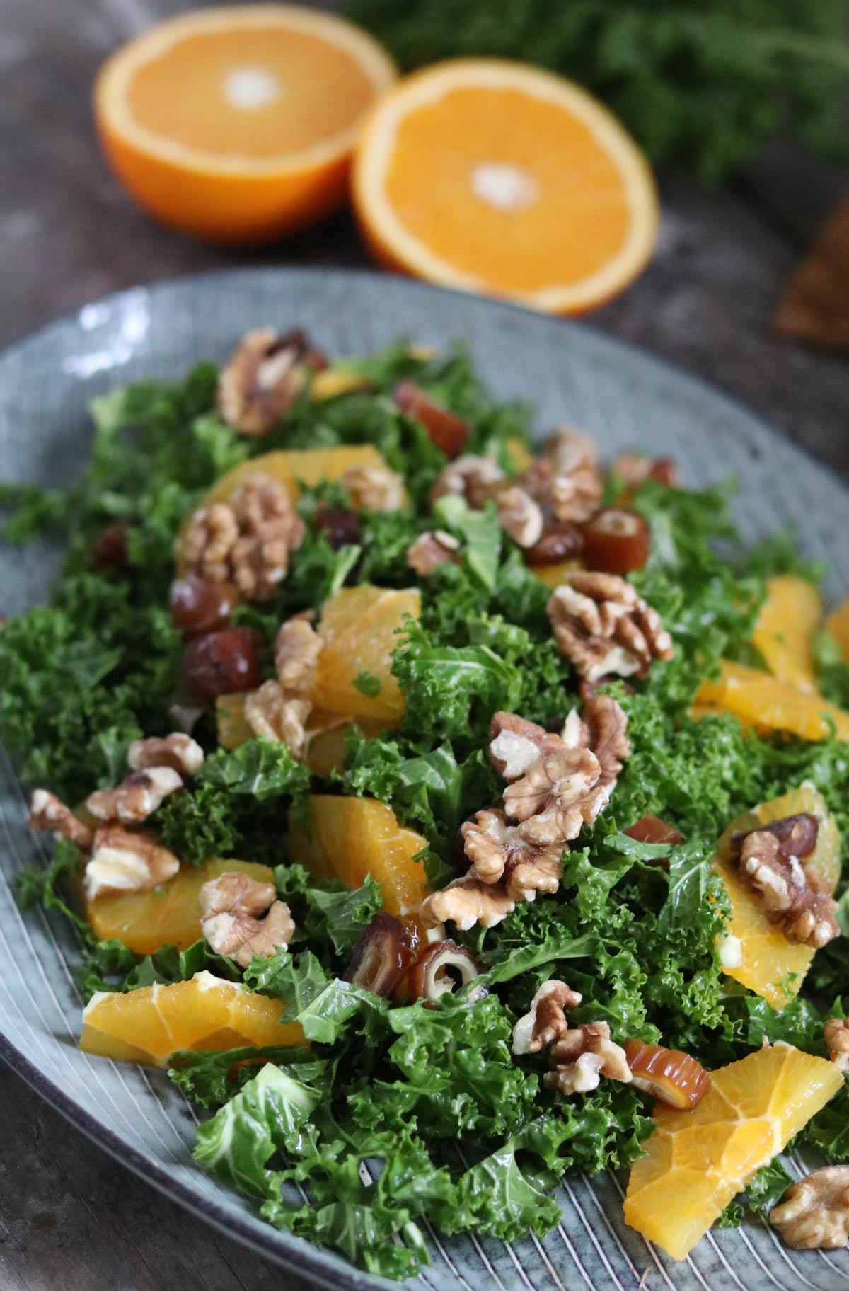 Simple Kale Salad With Walnuts